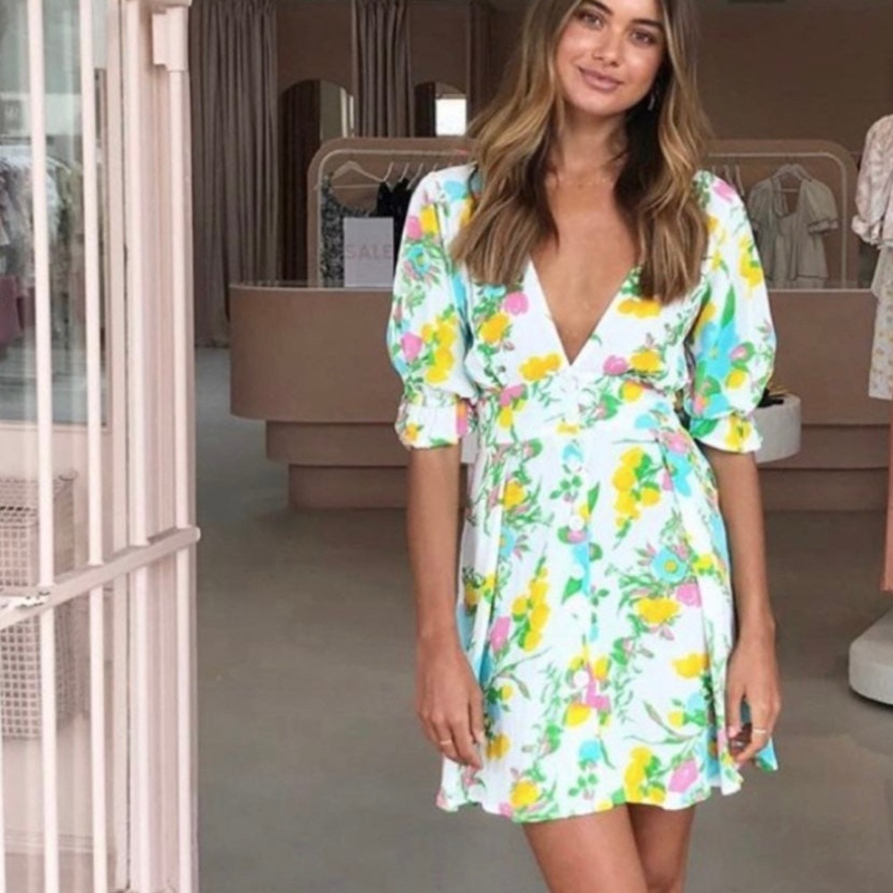 FAITHFULL THE BRAND Caliente Mini Dress in Ilona Floral 4
